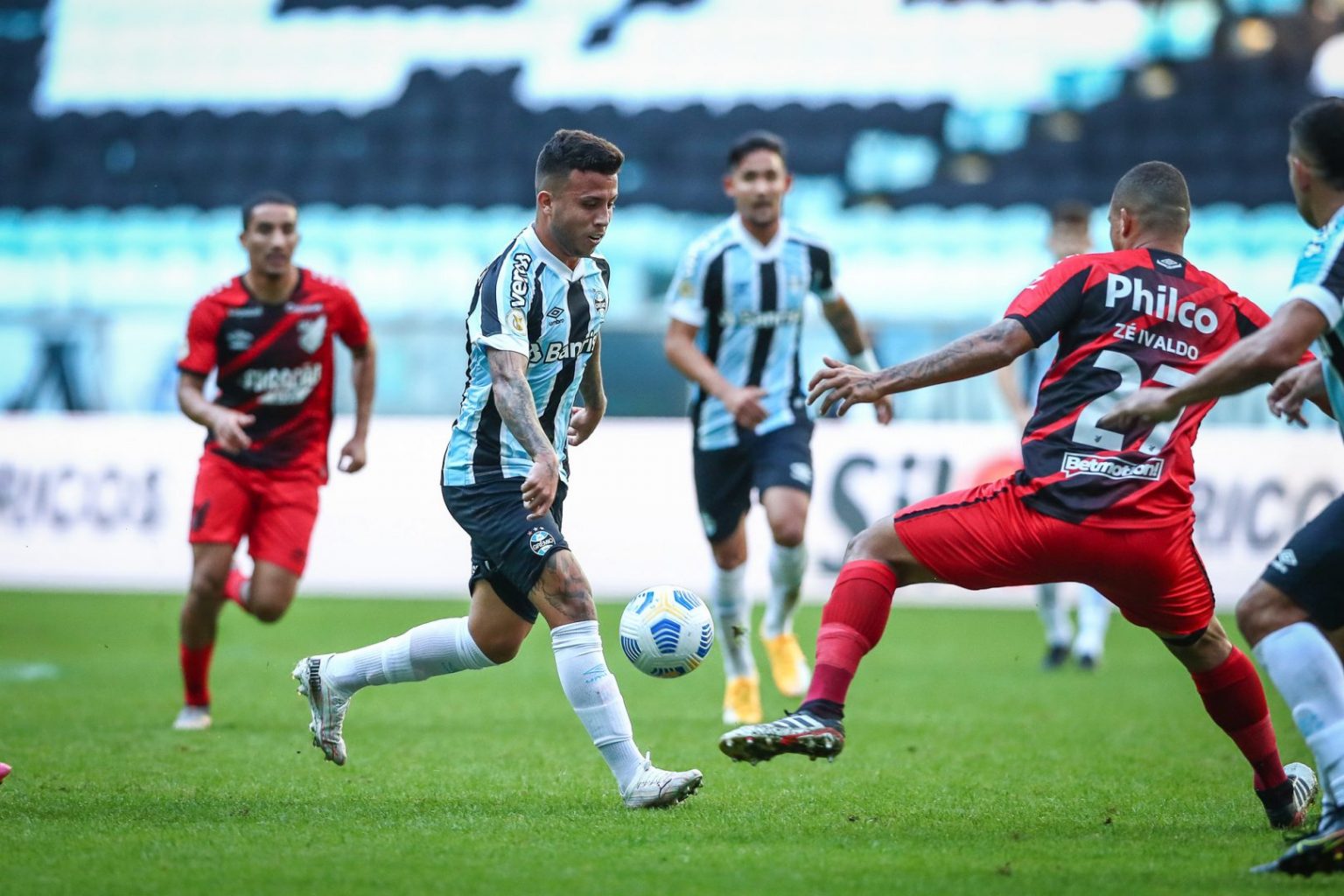 Em dois jogos, o Grêmio ainda não pontuou no Brasileirão Foto: Lucas Uebel/Grêmio