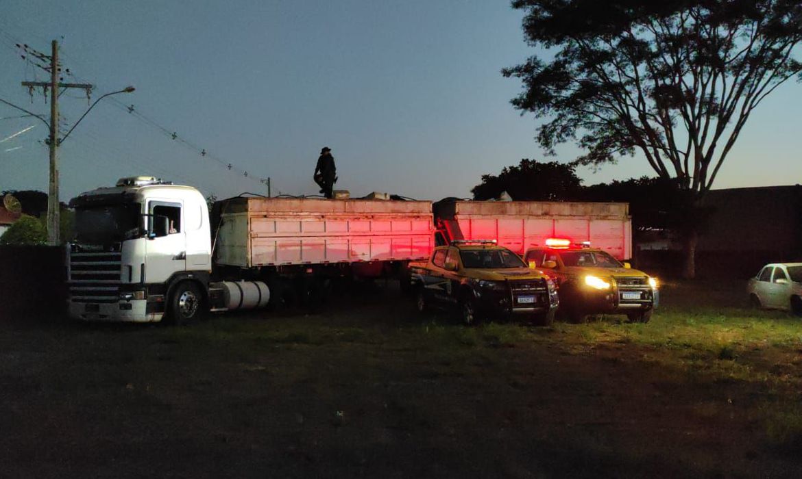 Mais de 36 toneladas de maconha eram transportadas em um caminhão Foto: Ministério da Justiça/Divulgação