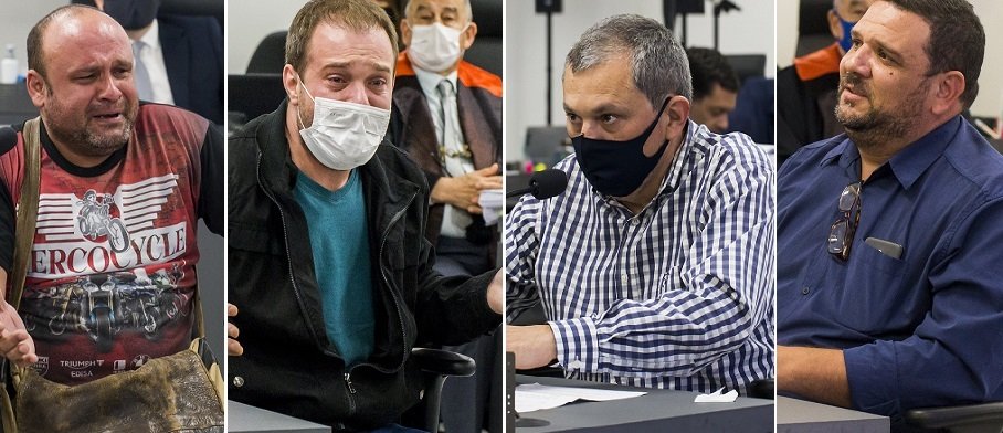 Luciano Bonilha, Elissandro Spohr, Mauro Hoffmann e Marcelo dos Santos foram considerados culpados pela tragédia. Foto: Reprodução