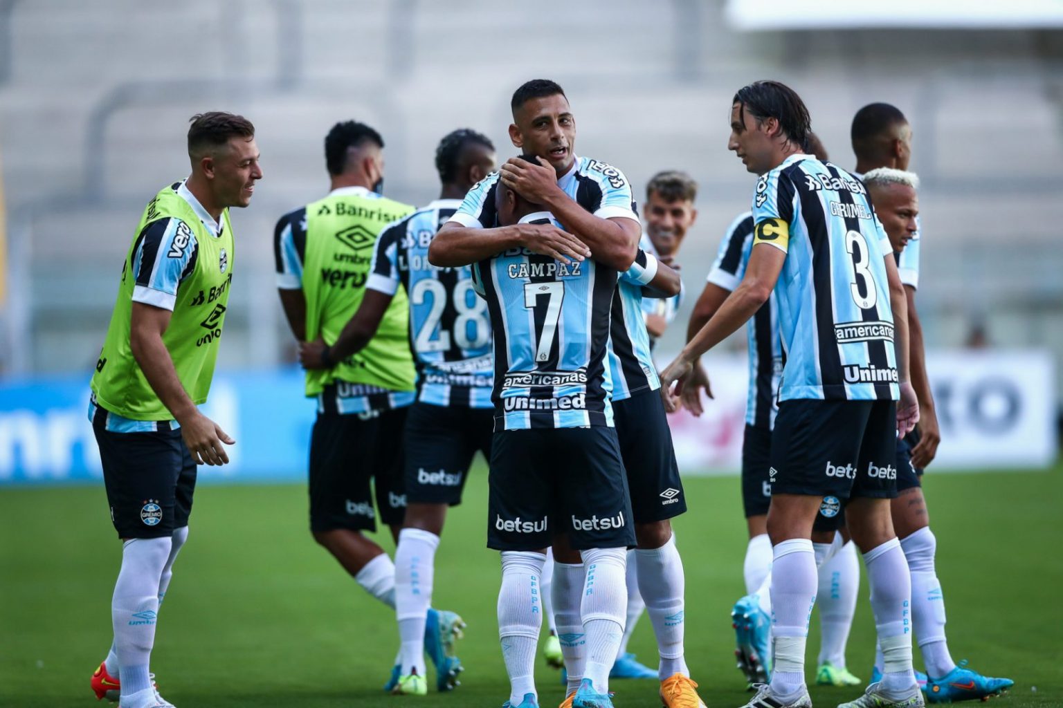 Partida marcou a estreia da equipe principal no Campeonato Gaúcho. Foto: Lucas Uebel/Grêmio FBPA