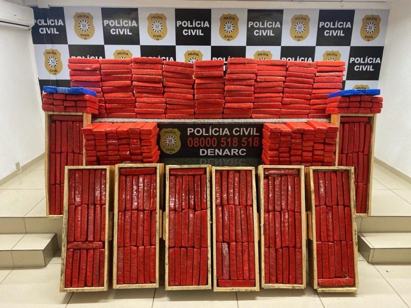 A droga era transportada em meio a produtos lícitos Foto: Polícia Civil/Divulgação
