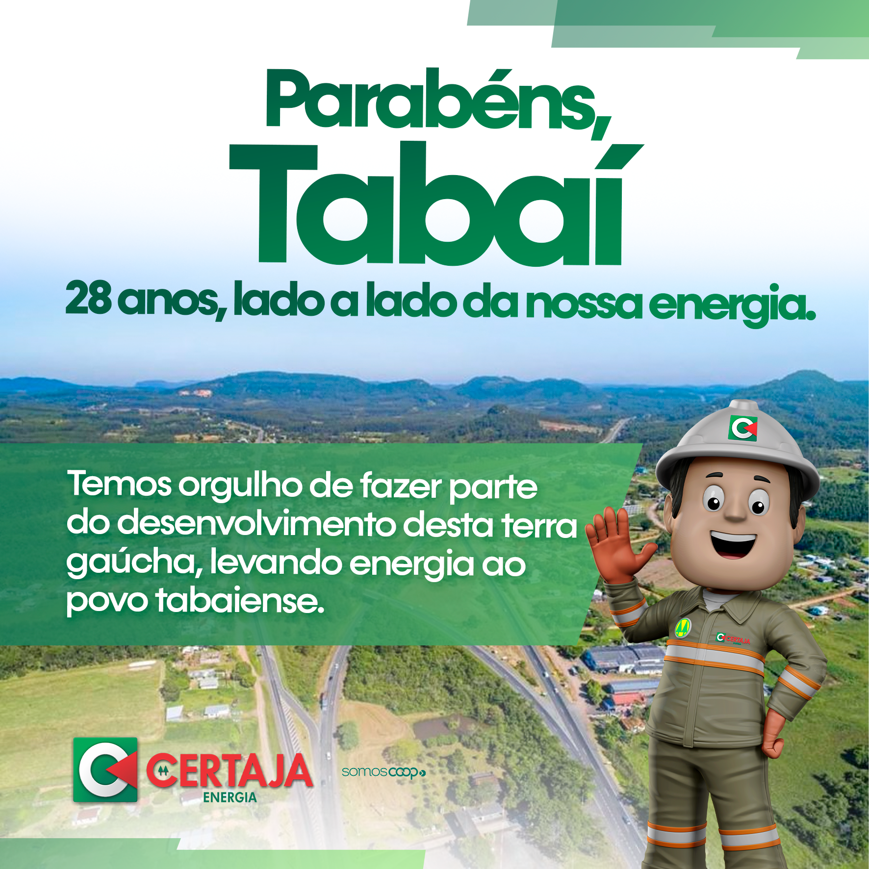 Foto: Ilustrativa / Divulgação: Homenagem da CERTAJA Energia para Tabaí