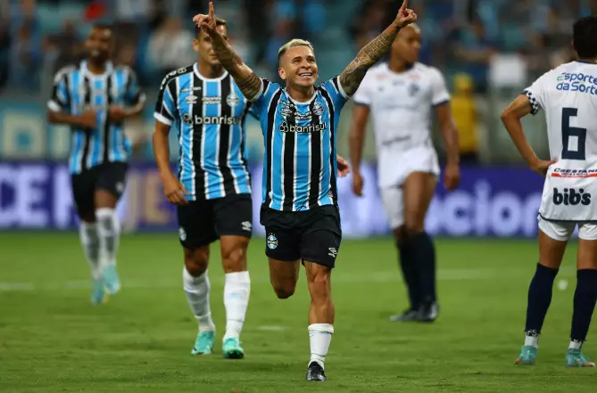 Soteldo marcou seu primeiro gol com a camisa gremista. (Foto: Lucas Uebel/Grêmio FBPA)